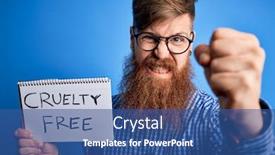  Presentation with cruelty - PPT theme having redhead-irish-man-with-beard background and a ocean colored foreground