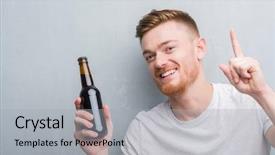  Presentation with beer bottle - Cool new theme with redhead man over grey grunge backdrop and a light gray colored foreground