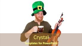  Presentation with white green - Presentation featuring redhead-man-with-green-hat background and a tawny brown colored foreground