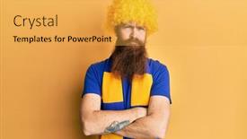  Presentation with hooligan - Beautiful PPT layouts featuring redhead-man-with-long-beard backdrop and a yellow colored foreground