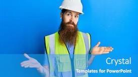  Presentation with beard - PPT theme featuring redhead-man-with-long-beard background and a teal colored foreground