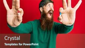  Presentation with beard - Amazing presentation theme having redhead-man-with-long-beard backdrop and a ocean colored foreground