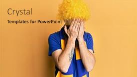  Presentation with hooligan - Amazing presentation theme having redhead-man-with-long-beard backdrop and a yellow colored foreground