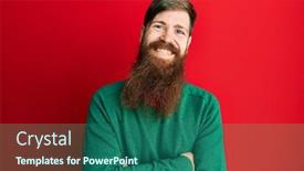  Presentation with beard - Presentation theme enhanced with redhead-man-with-long-beard background and a ocean colored foreground