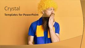  Presentation with hooligan - Audience pleasing presentation consisting of redhead-man-with-long-beard backdrop and a yellow colored foreground