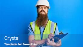  Presentation with air safety - Presentation enhanced with redhead-man-with-long-beard background and a teal colored foreground