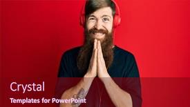  Presentation with forgiveness - Colorful presentation enhanced with redhead-man-with-long-beard backdrop and a wine colored foreground