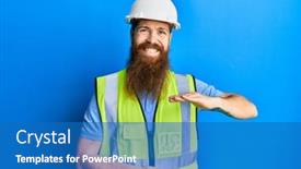  Presentation with beard - Slide set enhanced with redhead-man-with-long-beard background and a teal colored foreground