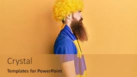  Presentation with hooligan - Amazing theme having redhead-man-with-long-beard backdrop and a gold colored foreground