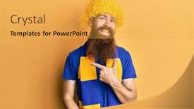  Presentation with hooligan - Slide set featuring redhead-man-with-long-beard background and a yellow colored foreground