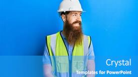  Presentation with beard - Presentation consisting of redhead-man-with-long-beard background and a teal colored foreground