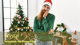 Presentation with christmas tree - Presentation enhanced with redhead-man-with-long-beard background and a  colored foreground