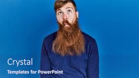  Presentation with beard - PPT layouts with redhead-man-with-long-beard background and a ocean colored foreground