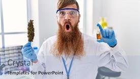 Presentation with beard - PPT theme having redhead-man-with-long-beard background and a light blue colored foreground