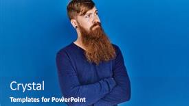 Presentation with beard - Presentation theme consisting of redhead-man-with-long-beard background and a ocean colored foreground