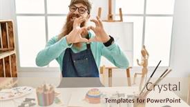  Presentation with romantic love - Theme enhanced with redhead-man-with-long-beard background and a  colored foreground