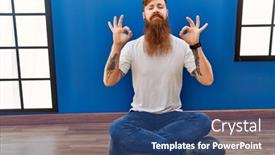  Presentation with beard - Presentation theme with redhead-man-with-long-beard background and a ocean colored foreground