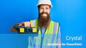  Presentation with beard - PPT layouts consisting of redhead-man-with-long-beard background and a teal colored foreground