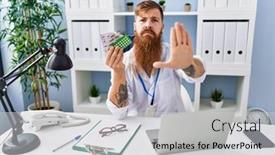  Presentation with beard - PPT layouts with redhead-man-with-long-beard background and a light gray colored foreground