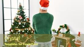  Presentation with christmas tree - Presentation theme enhanced with redhead-man-with-long-beard background and a tawny brown colored foreground