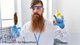  Presentation with beard - Slides having redhead-man-with-long-beard background and a light blue colored foreground