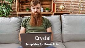  Presentation with living room - Presentation theme enhanced with redhead-man-with-long-beard background and a violet colored foreground