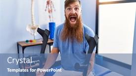  Presentation with rehabilitation - Presentation having redhead-man-with-long-beard background and a ocean colored foreground