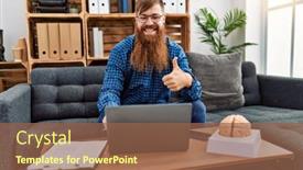  Presentation with beard - Theme consisting of redhead-man-with-long-beard background and a tawny brown colored foreground