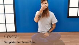  Presentation with bad breath - Theme having redhead-man-with-long-beard background and a coral colored foreground