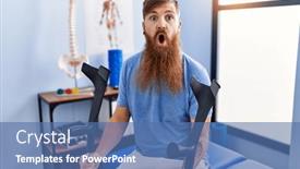  Presentation with rehabilitation - PPT layouts with redhead-man-with-long-beard background and a ocean colored foreground