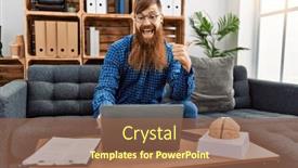  Presentation with beard - PPT theme consisting of redhead-man-with-long-beard background and a tawny brown colored foreground