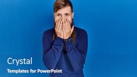  Presentation with scandal - Presentation theme with redhead-man-with-long-beard background and a ocean colored foreground