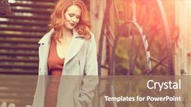  Presentation with young business woman smile show - Audience pleasing slide deck consisting of smiling redhead outdoors backlit by sun fashion shoot close up woman portrait redhair girl beautiful young woman close-up in autumn backdrop and a coral colored foreground
