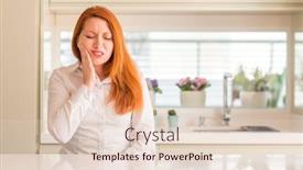  Presentation with mouth - PPT layouts having redhead-woman-at-kitchen-touching background and a lemonade colored foreground