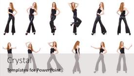  Presentation with black woman - Beautiful PPT theme featuring redhead-woman-in-black-bell backdrop and a light gray colored foreground