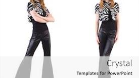  Presentation with black woman - Amazing PPT layouts having redhead-woman-in-black-bell backdrop and a white colored foreground