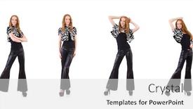  Presentation with black woman - Cool new slides with redhead-woman-in-black-bell backdrop and a light gray colored foreground