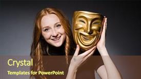  Presentation with consept - Presentation theme consisting of iwith mask in hypocrisy consept background and a tawny brown colored foreground