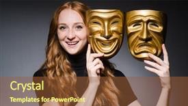  Presentation with consept - Slide set with iwith masks in hypocrisy consept background and a tawny brown colored foreground