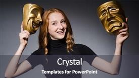  Presentation with consept - Presentation theme featuring iwith masks in hypocrisy consept background and a dark gray colored foreground