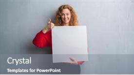  Presentation with grey - Beautiful theme featuring redhead woman over grey grunge backdrop and a  colored foreground