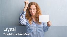  Presentation with woman praying over bible - Theme having redhead woman over grey grunge background and a seafoam green colored foreground