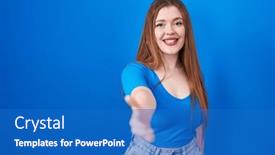  Presentation with blue handshake - 