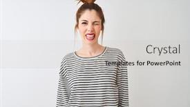  Presentation with navy - Audience pleasing slide set consisting of redhead woman wearing navy striped t-shirt standing over isolated white background sticking tongue out happy with funny expression emotion concept backdrop and a soft green colored foreground