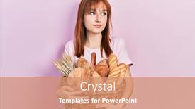  Presentation with wicker - PPT layouts enhanced with redhead-young-woman-holding-wicker background and a coral colored foreground