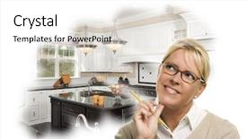  Presentation with woman praying over bible - Theme with redisigne - daydreaming woman with pencil background and a white colored foreground