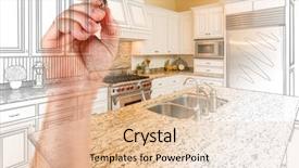  Presentation with kitchen design - Beautiful slide deck featuring redisigne - hand drawing custom kitchen design backdrop and a lemonade colored foreground