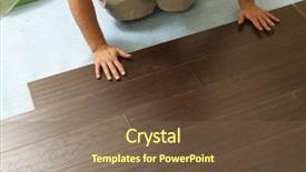  Presentation with wood - Slide deck with redisigne - man installing new laminate wood background and a tawny brown colored foreground