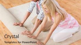  Presentation with care for people - Theme with redisigne - people repair and renovation concept background and a coral colored foreground