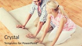  Presentation with home renovation - PPT layouts consisting of redisigne - people repair and renovation concept background and a lemonade colored foreground